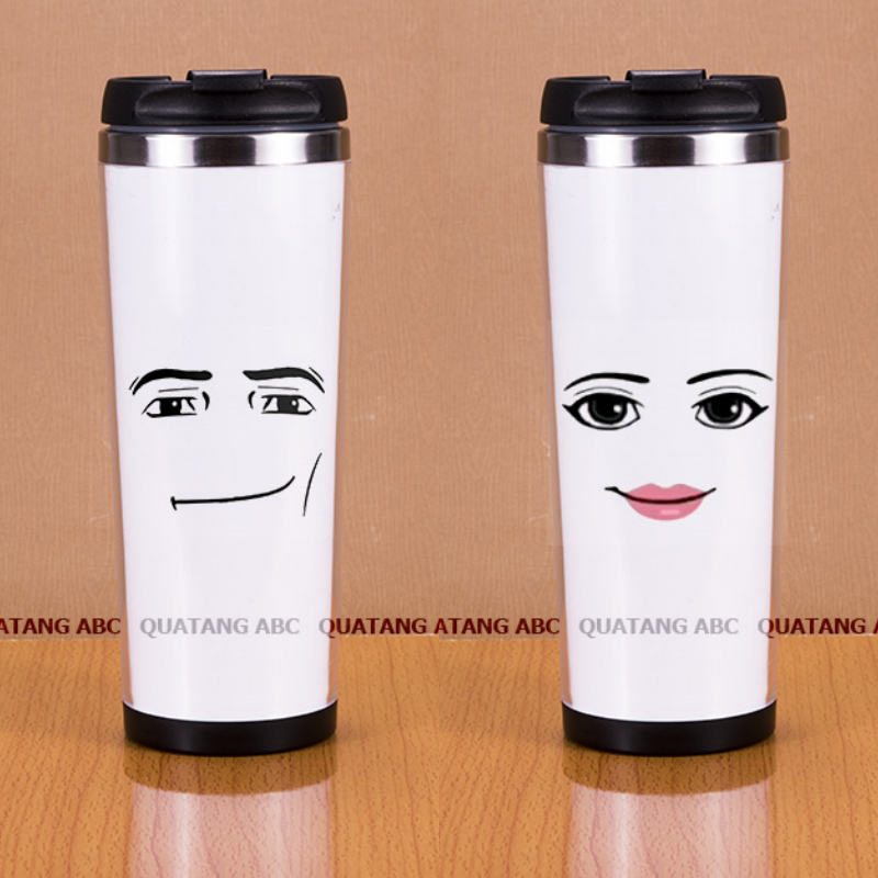 Ly Nước Giữ Nhiệt 2 lớp 420ml In Hình Mặt Hài Roblox face game meme Troll - LGN-HH Quà Tặng ABC