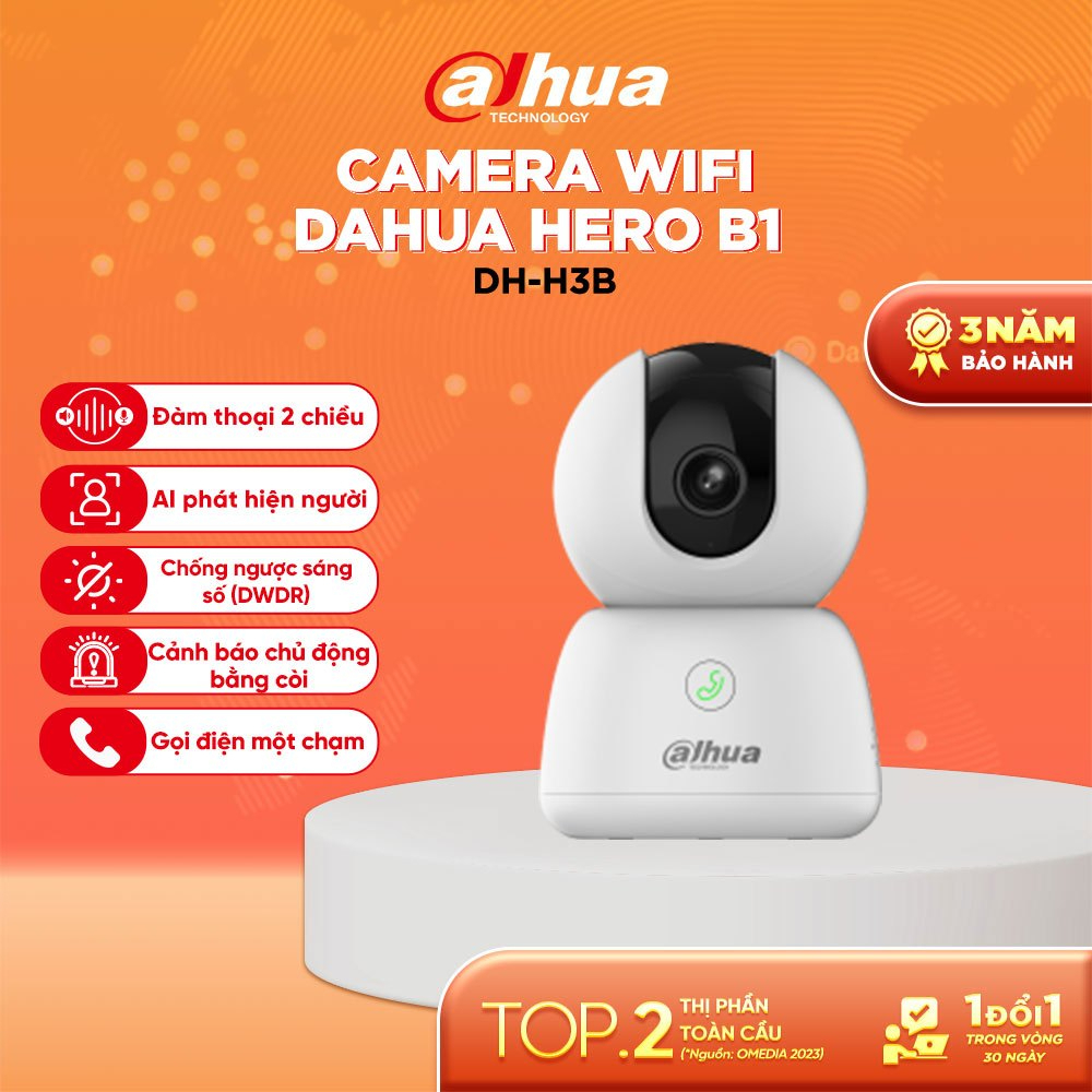 Camera Wifi DAHUA Hero B1 H3B/ H5B Wifi 6 Nút Gọi Vật Lý Khẩn Cấp, Quay Quét 360 Độ Đàm Thoại 2 Chiề