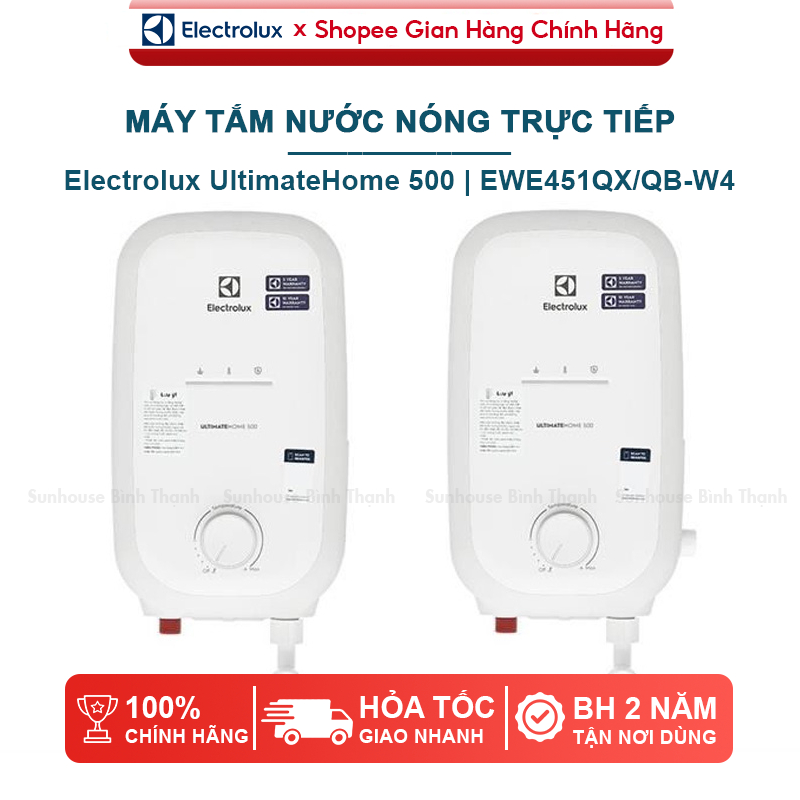 Máy nước nóng Electrolux UltimateHome 500 EWE451QB-W4 công suất 4500W, có bơm - Bảo hành 2 năm