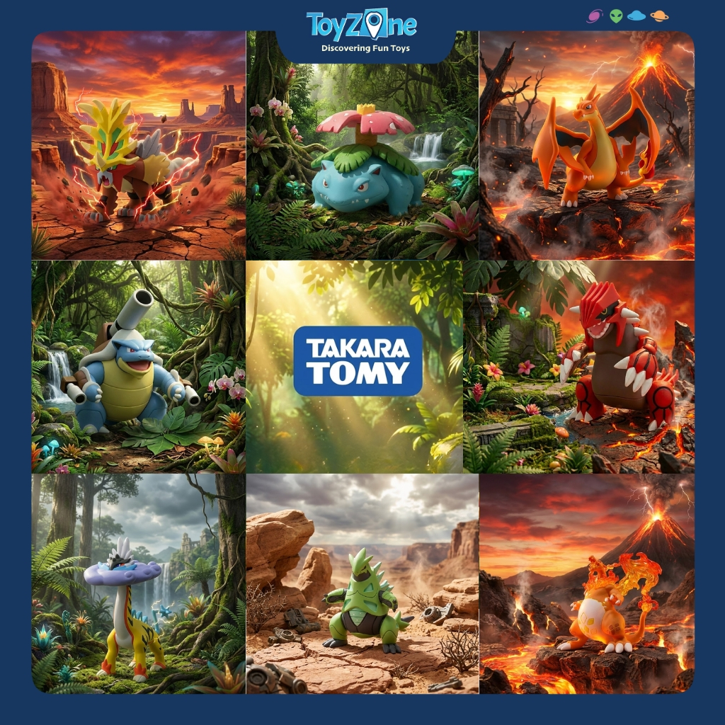 Đồ Chơi Mô Hình Pokemon Pikachu, Raichu, Bulbasaur, Lugia, Mewtwo Mega X hãng TAKARA TOMY