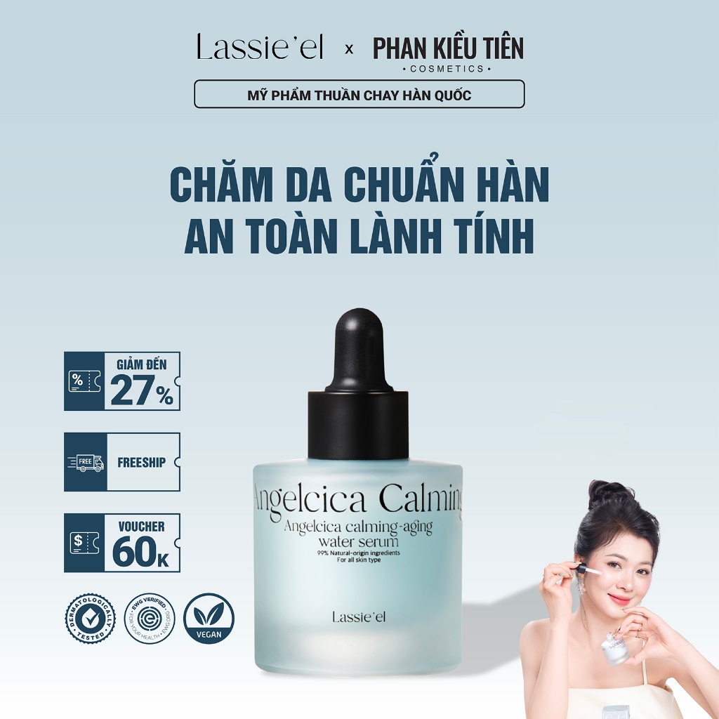 Serum dưỡng da Lassie'el Angelcica Calming -ging Water serum 30ml ngăn ngừa lão hóa dưỡng ẩm