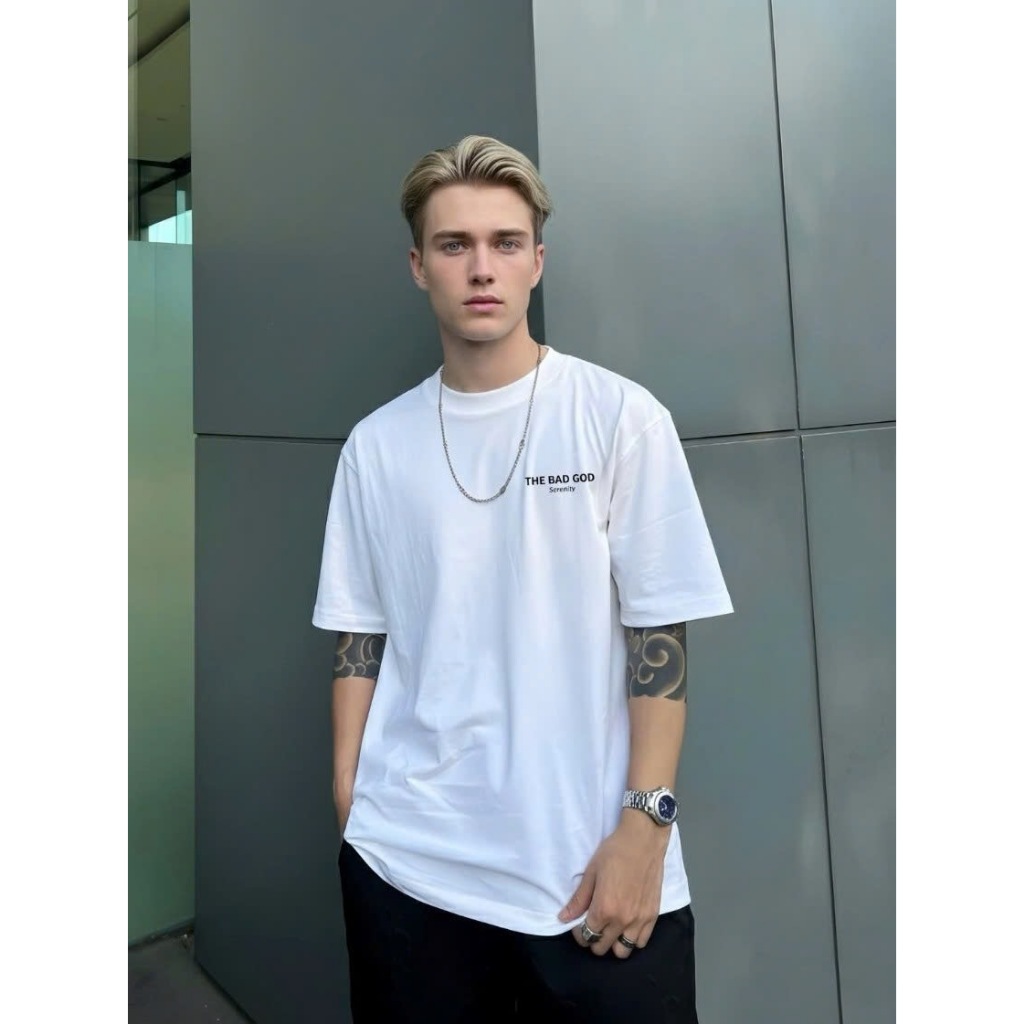 [Ngọc Kem] The Bad God Áo Thun Cổ Tròn Nam Serenity Chất Liệu COTSYN In Cao Thành Áo Phông Local Brand Form Boxy | BigBuy360 - bigbuy360.vn
