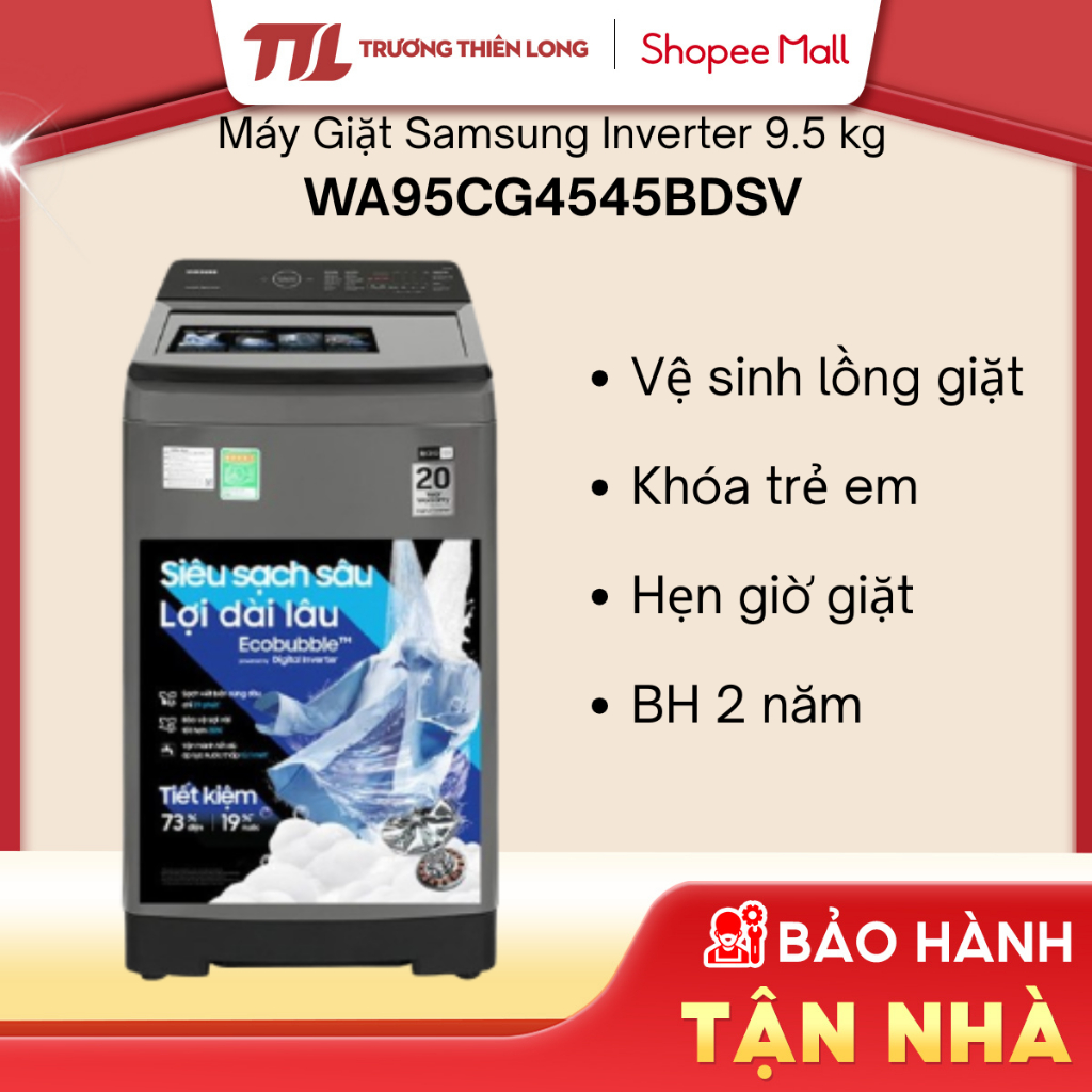 WA95CG4545BDSV - Máy Giặt Samsung Inverter 9.5 Kg WA95CG4545BD [TOÀN QUỐC]