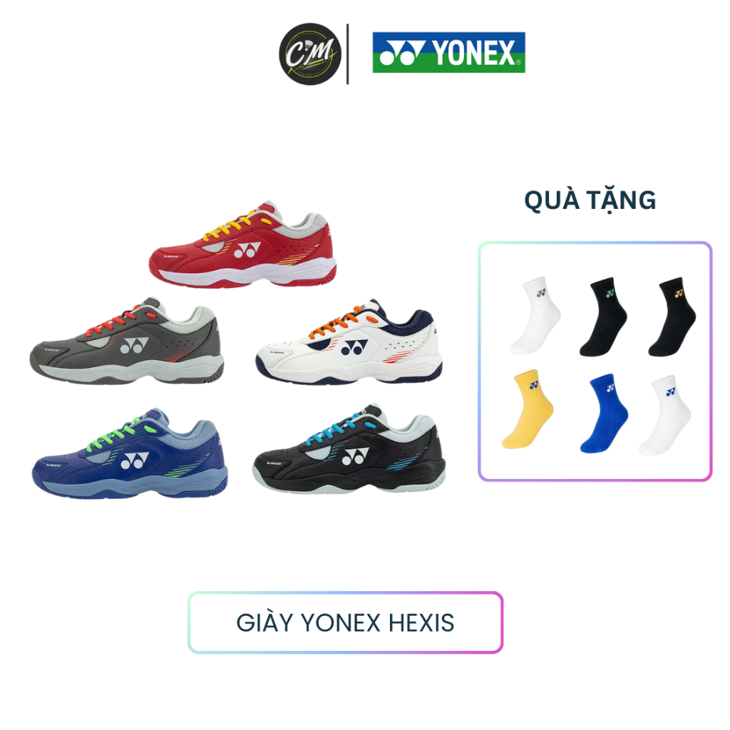   TẶNG VỚ YONEX  Giày Cầu Lông Yonex Hexis Chính hãng - Đệm Chống Sốc Bám Sân Tốt Thoải Mái Cho Người Chơi Phong 