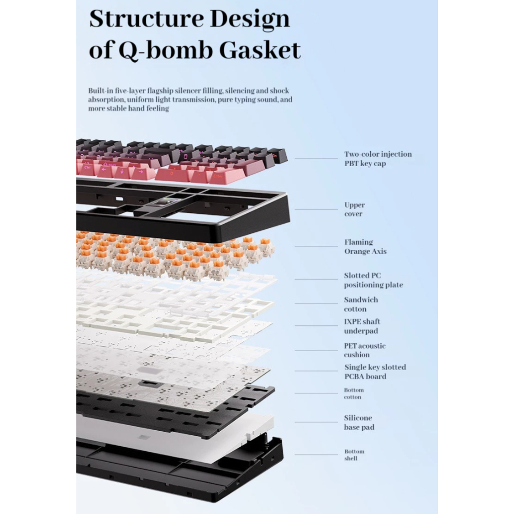 Bàn phím cơ không dây Fullsize Mchose G98 V2 - 3 mode kết nối - Hotswap 5 pin - Pin 10000mAh - App marco - Led RGB | BigBuy360 - bigbuy360.vn