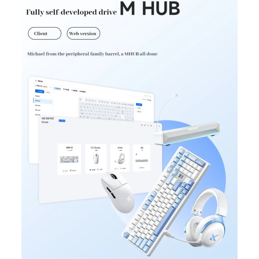 Bàn phím cơ không dây Fullsize Mchose G98 V2 - 3 mode kết nối - Hotswap 5 pin - Pin 10000mAh - App marco - Led RGB | BigBuy360 - bigbuy360.vn