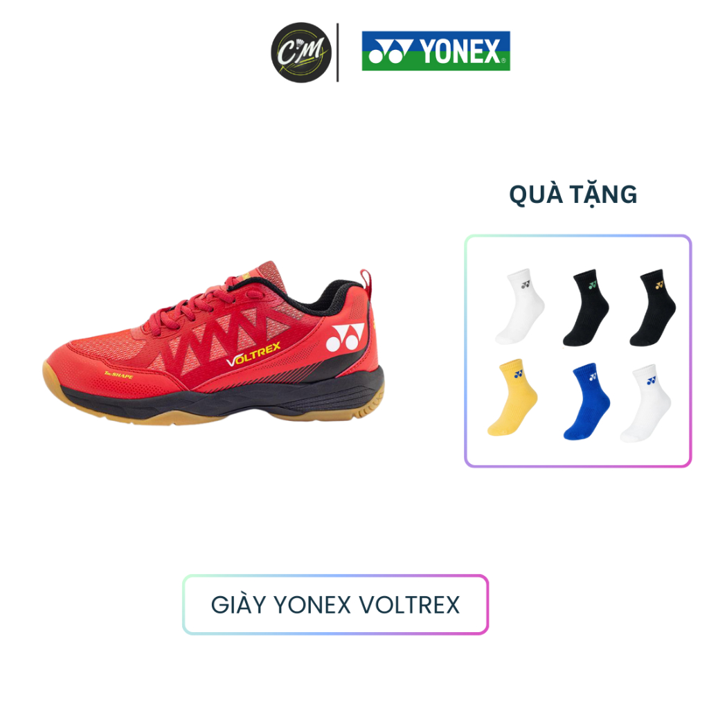 [TẶNG VỚ YONEX] Giày Cầu Lông Yonex Voltrex Đỏ - Êm Chân, Bám Tốt, Nhẹ - Hàng Chính Hãng