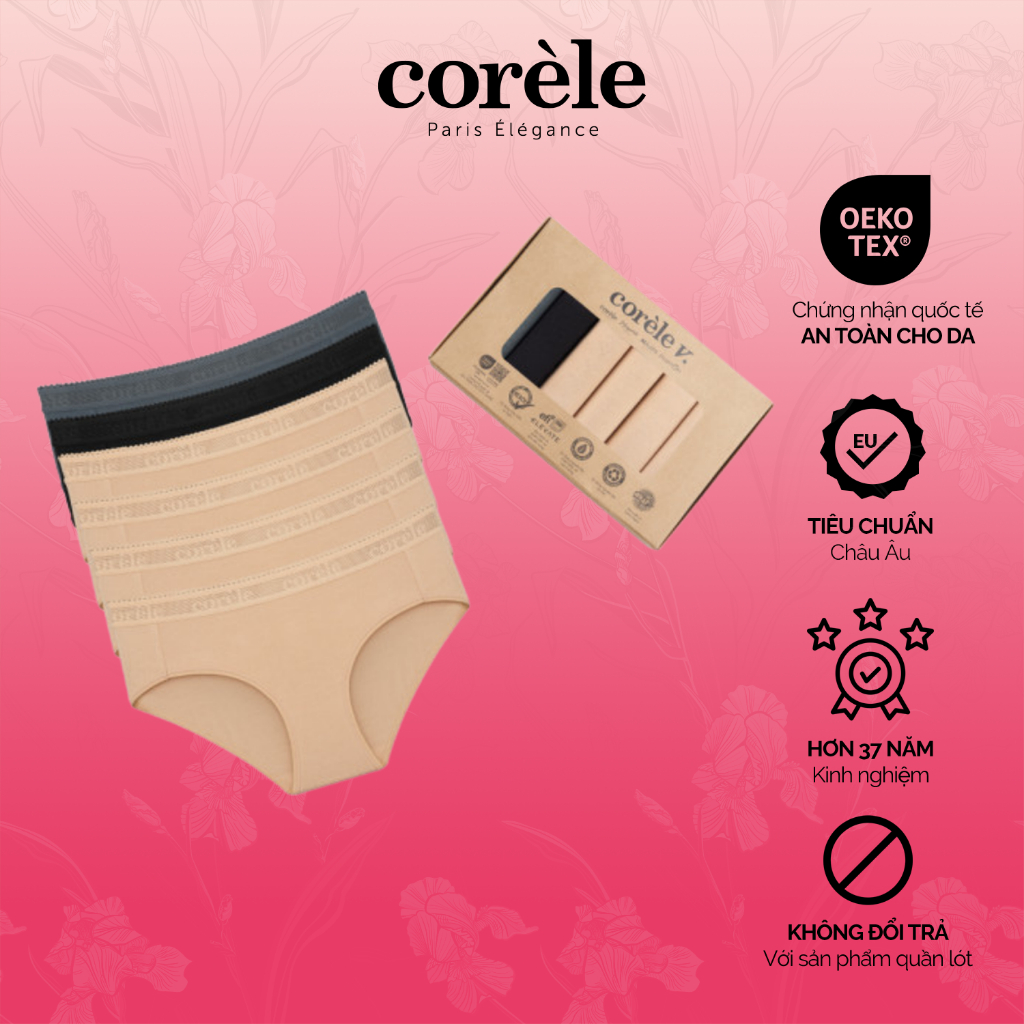 [QUẦN SIÊU TIẾT KIỆM] COMBO 6 quần lót nữ lưng vừa, chất vải sợi tre, chuẩn OEKO-TEX | CORÈLE 02138A