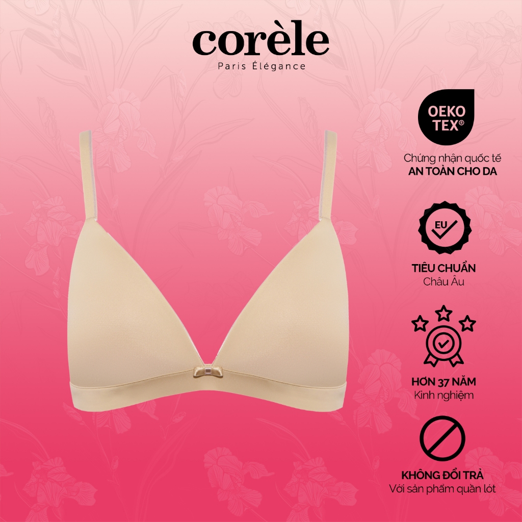 (Có cup C) Áo lót nữ cúp tam giác mút mỏng không gọng, thun lạnh mịn mát chuẩn OEKO-TEX | CORÈLE 501