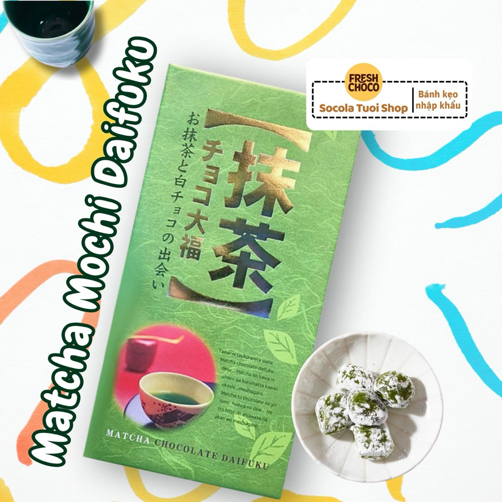 Mochi Matcha/Strawberry Daifuku Nhật Bản 18pcs - Mochi nhân Matcha và Dâu Nhật Bản