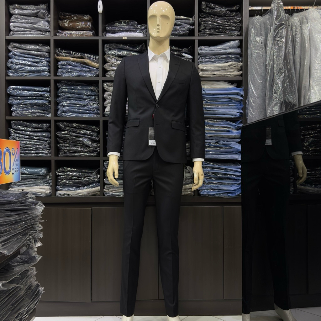 ( MỚI NHẤT 2025 ) Bộ vest nam Bộ comple nam Owen màu đen slim fit 2 khuy cao cấp VES256268