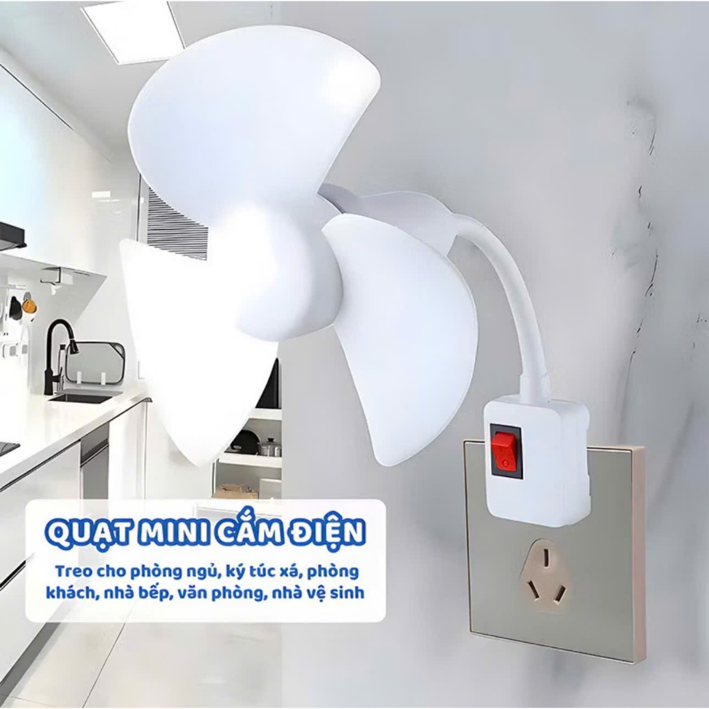 Quạt Mini treo tường 360 độ-quạt Thông gió Nhà Vệ sinh,nhà bếp,nhà tắm....Quạt treo tường có phích c