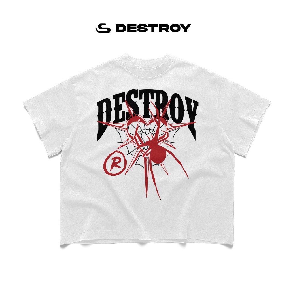 Áo thun Destroy Spider Print Short Sleeve T-Shirt - Cotton - Brand Destroy Studio