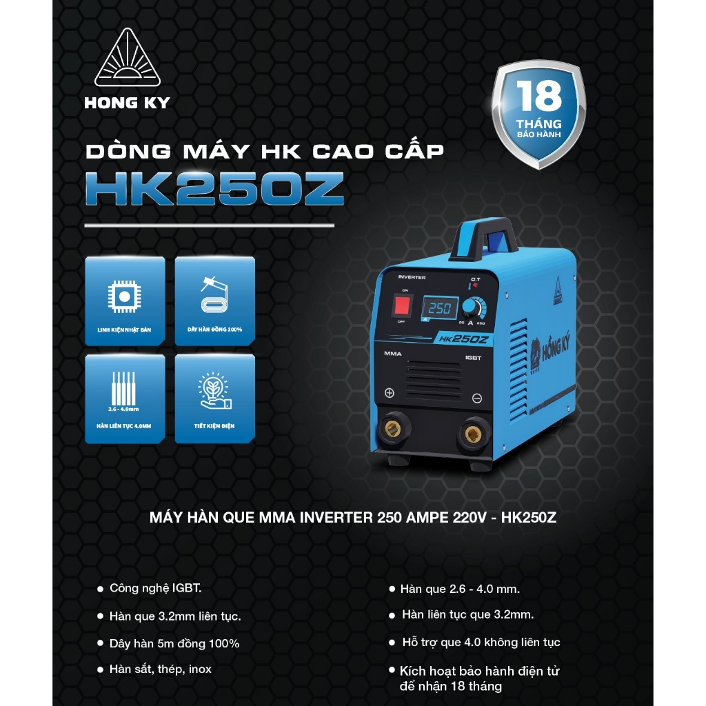 Máy hàn que Hồng Ký Eco 250A 220V - HK250Z