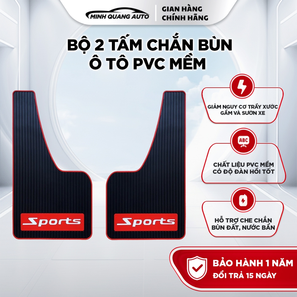 Bộ 2 tấm chắn bùn ô tô PVC mềm cho xe 4 đến 7 chỗ