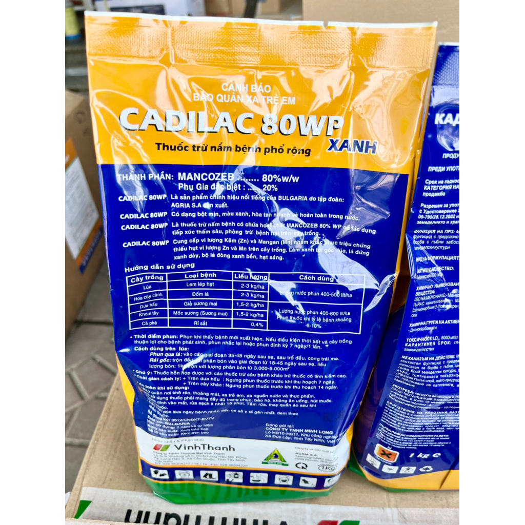[CADILAC XANH 80WP] MANCOZEB XANH VĨNH THẠNH 1KG - SẢN PHẨM TRỪ NẤM PHỔ RỘNG CHO CÂY TRỒNG