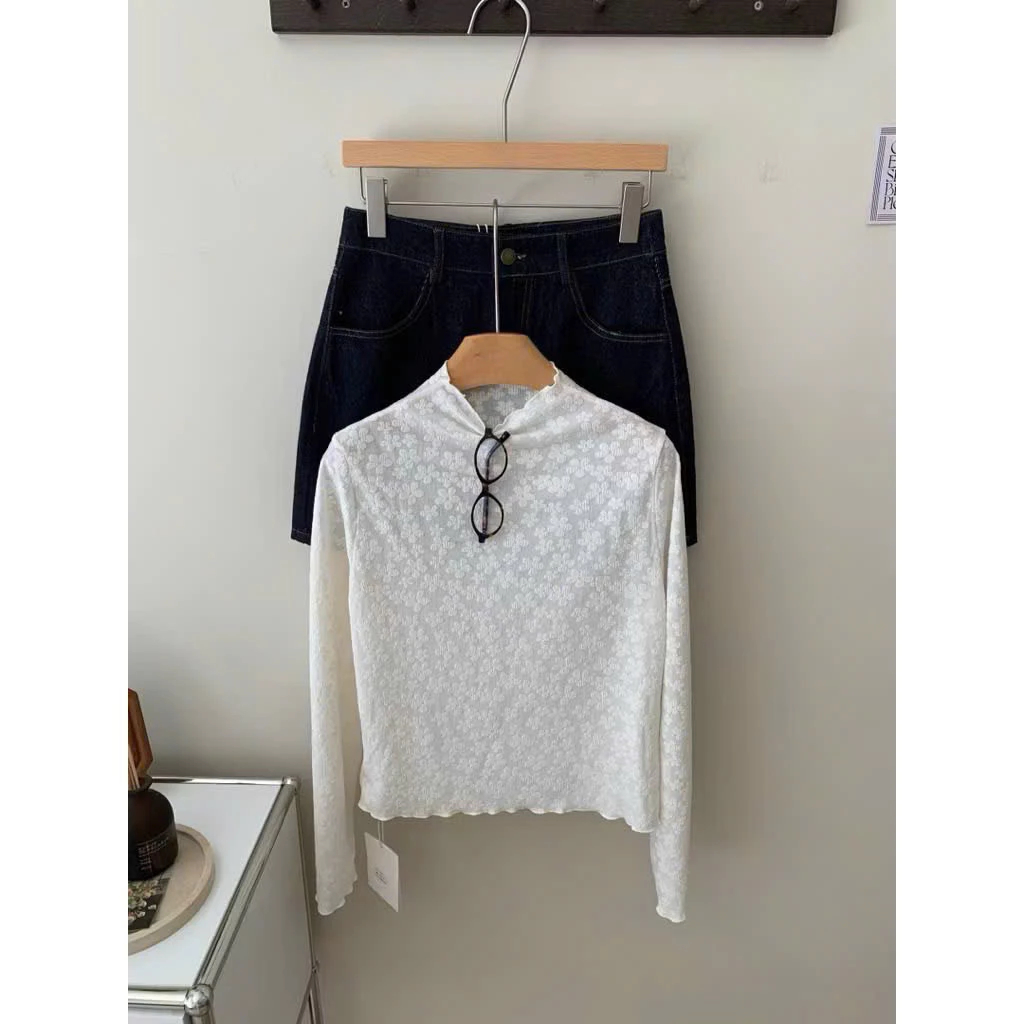 [HÀNG QC/ LOẠI 1] ÁO REN MỀM HOA THÊU DÀI TAY CỔ TRÒN MẶC THU ĐÔNG BUN22 | BigBuy360 - bigbuy360.vn