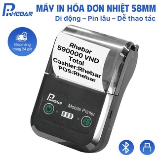 Máy In Bill Nhiệt 58mm Rhebar Bluetooth – Máy In Hóa Đơn Cho Shop,Quán Cafe,Nhà Hàng,Tương Thích POS