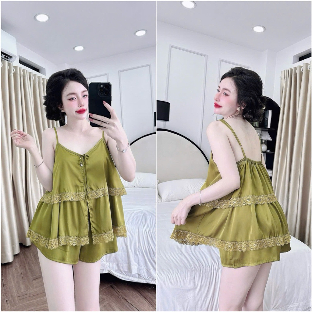 Bộ Ngủ Lụa Latin Bigsize Cao Cấp - chất mịn mát