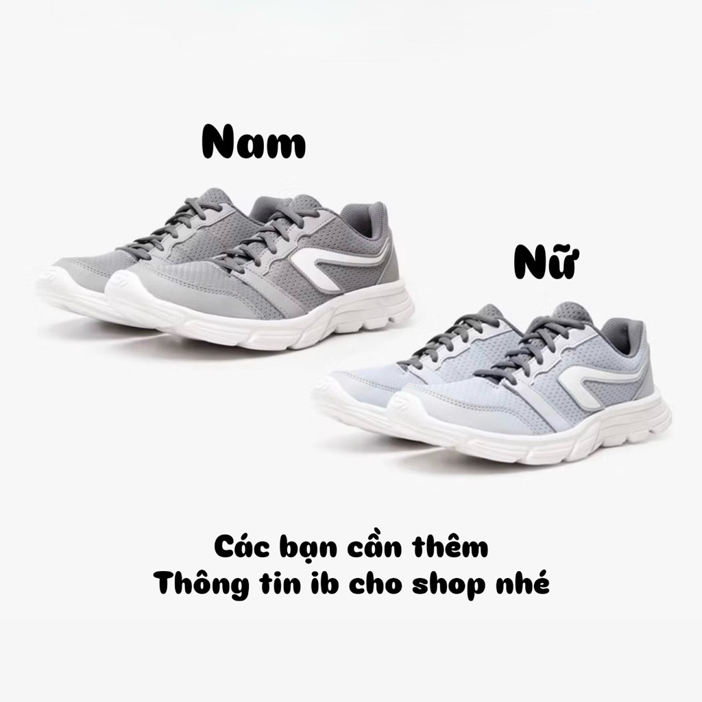 Pass Giày chạy bộ thể thao nam - nữ DECATHLON kalenji run one siêu nhẹ màu xám