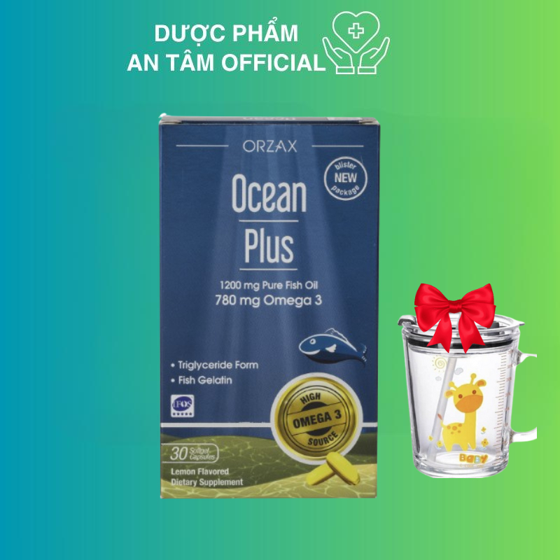 [HÀNG CHÍNH NGẠCH] Omega 3 Ocean Plus Tinh Khiết Đậm Đặc ORZAX  Giúp Hỗ Trợ Não Bộ, Mắt, Tim Mạch 30