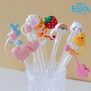 Nút Đậy / Nắp Đậy Ống Hút Silicon 3D Chống Bụi Hoạt Hình Dễ Thương – Phụ Kiện Trang Trí Ống Hút, Ly Nước Cute