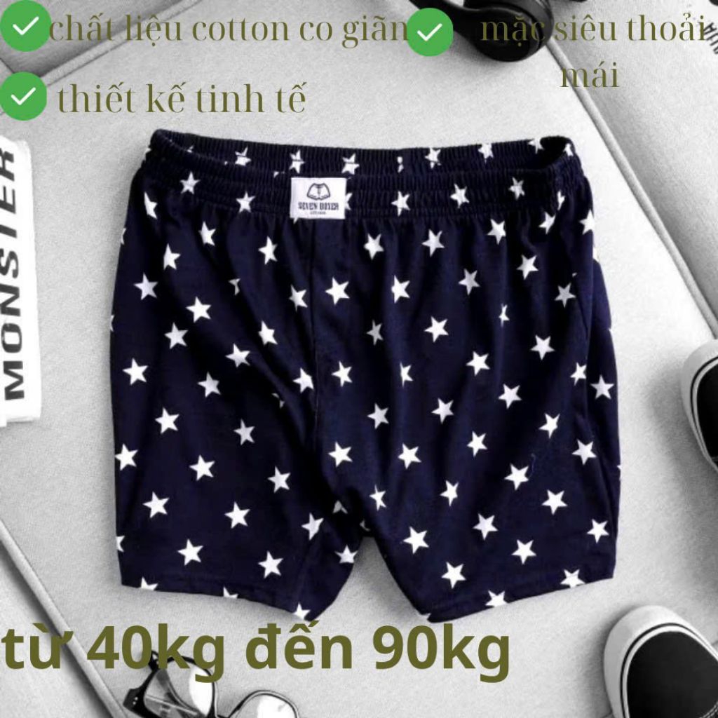 Quần đùi ngủ nam chất thun cotton 100% cao cấp