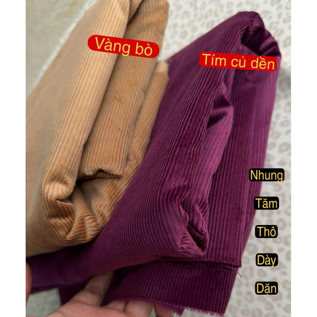 Vải nhung tăm dày ( May quần, may bộ…)