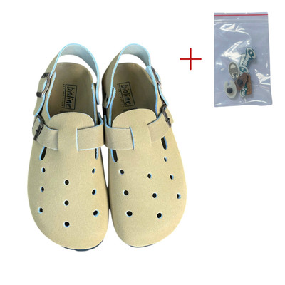 (Quai Khóa Cài) Sục đế trấu Birken Boston Da LộnQuai Hậu Dán Xé Gắn Sticker - SGD.02(Lót Da Lộn)