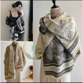 Khăn Choàng Cổ Nữ Dạ Len  Hai Mặt Sang Trọng, Siêu Ấm Phong Cách Hàn Quốc Size 65 X 185cm