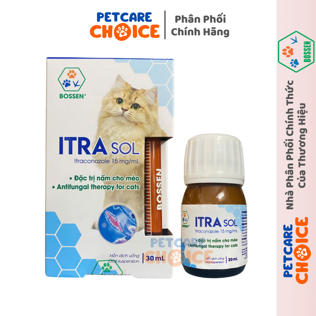 ITRASol Bossen Chai Uống Trị Nấm Cho Mèo - Chai 30ml
