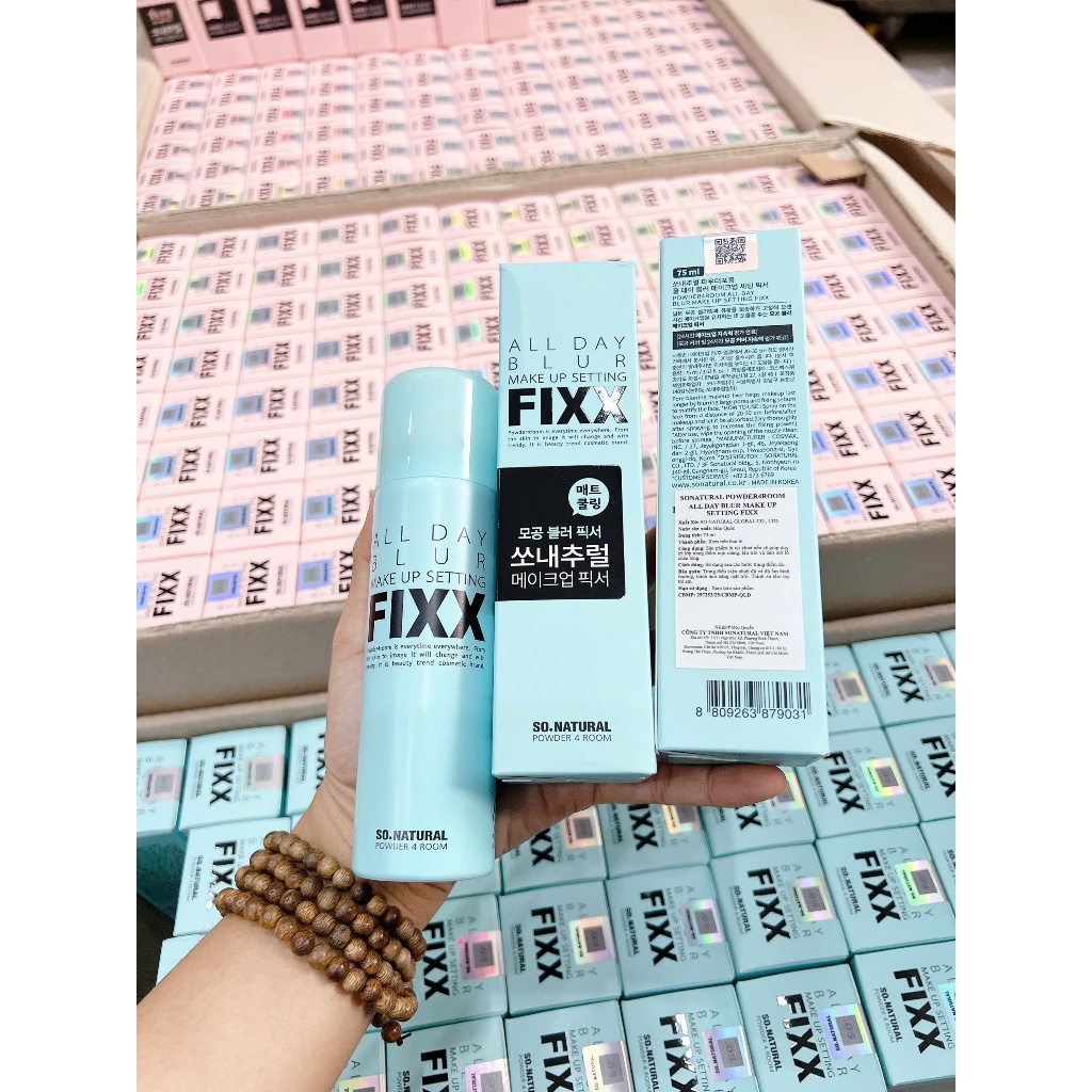 Xịt khóa nền màu xanh All day Blur Makeup Setting Fixx So Natural