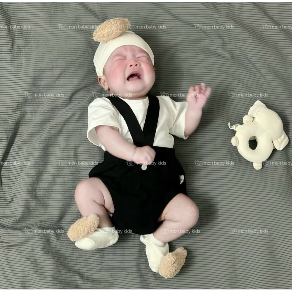 ( HÀNG CÓ SẴN ) Set yếm 4 chi tiết cho bé trai và bé gái 3-12kg HÀNG ĐẸP LOẠI 1 đồ bộ liền thân cho bé