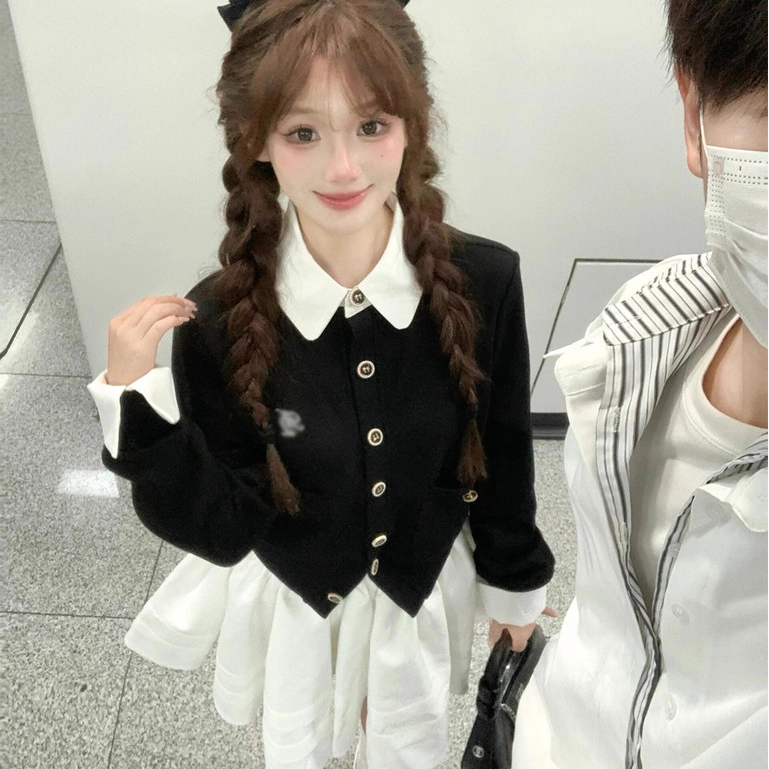 áo khoác len cardigan nữ đen hàn quốc áo có cổ nữ local brand Salute