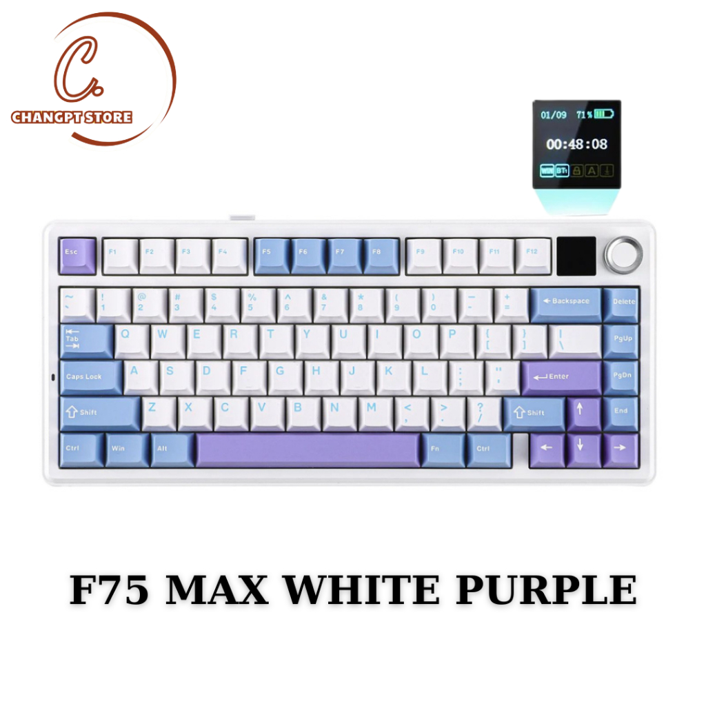 AULA F75 MAX | MÀN HÌNH LCD | BÀN PHÍM CƠ 3 MODE KẾT NỐI | MẠCH XUÔI | BigBuy360 - bigbuy360.vn