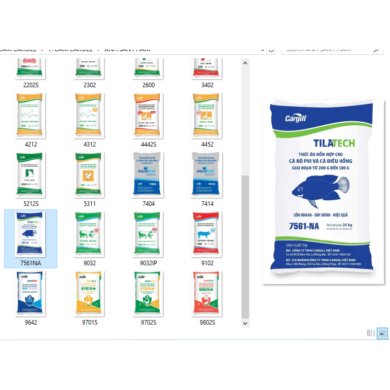 Bao 25kg - Cám Cargill Cho Cá Vảy, Da Trơn -.7404, 7414, 7434, 7444, 7454, 7561...