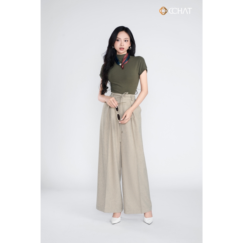 Quần Ống Rộng 𝐂𝐂𝐇𝐀𝐓 Dáng Suông Ria Tặng Kèm Dây Trang Trí Chất Liệu Tuytsi Cao Cấp 55QDS1001ST | BigBuy360 - bigbuy360.vn