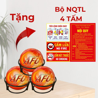 [Tặng bộ Nội quy tiêu lệnh 4 tấm] Combo 3 bóng chữa cháy tự động AFO tặng kèm bộ NQTL 4 tấm siêu rẻ, phòng cháy.