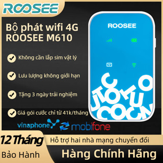  Bộ phát wifi 4G ROOSEE M610 -wifi di động không cần lắp sim  hai mạng chuyển đổi wifi 4G 