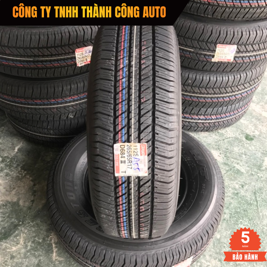 LỐP 265/65R17 BRIDGESTONE D684A - Lốp theo xe Fortuner, Mazda BT50 - Lốp Hilux 265 65 R17 chính hãng