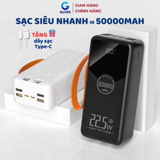  Pin Sạc dự phòng dung lượng 50000mAh Gutek GT230 sạc nhanh 22,5W có dây cắm sạc nhiều điện thoại 