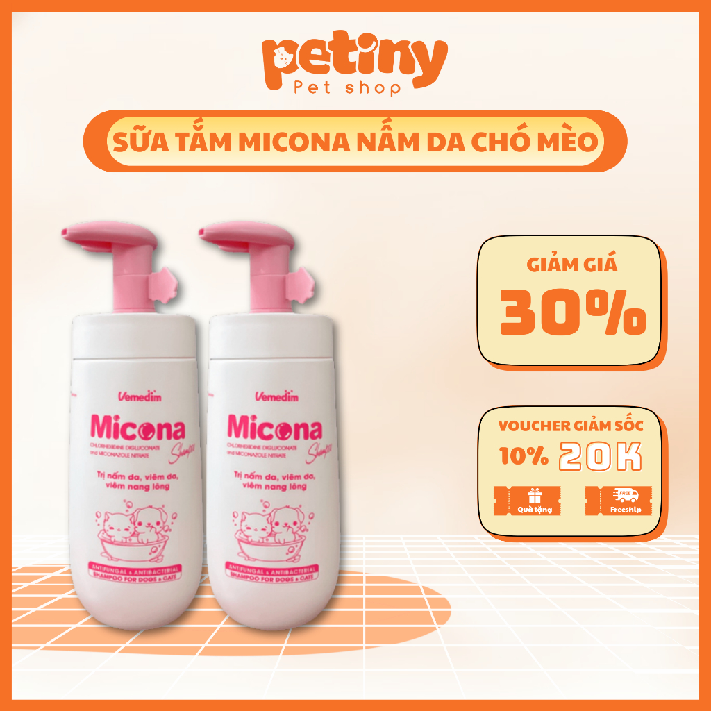 Sữa Tắm Viêm Da Micona Cho Chó Mèo Hỗ Trợ Viêm Nang Lông Viêm Da Nấm Da Cho Mèo Chó - Petiny Petshop