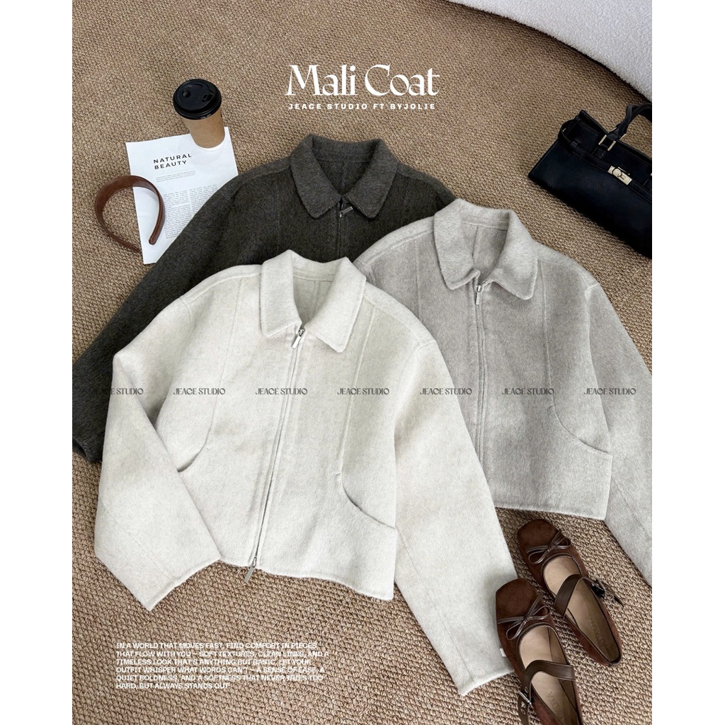 Áo khoác dạ ép Hàn Quốc cao cấp có túi bên hông Mali Coat Jeace Studio