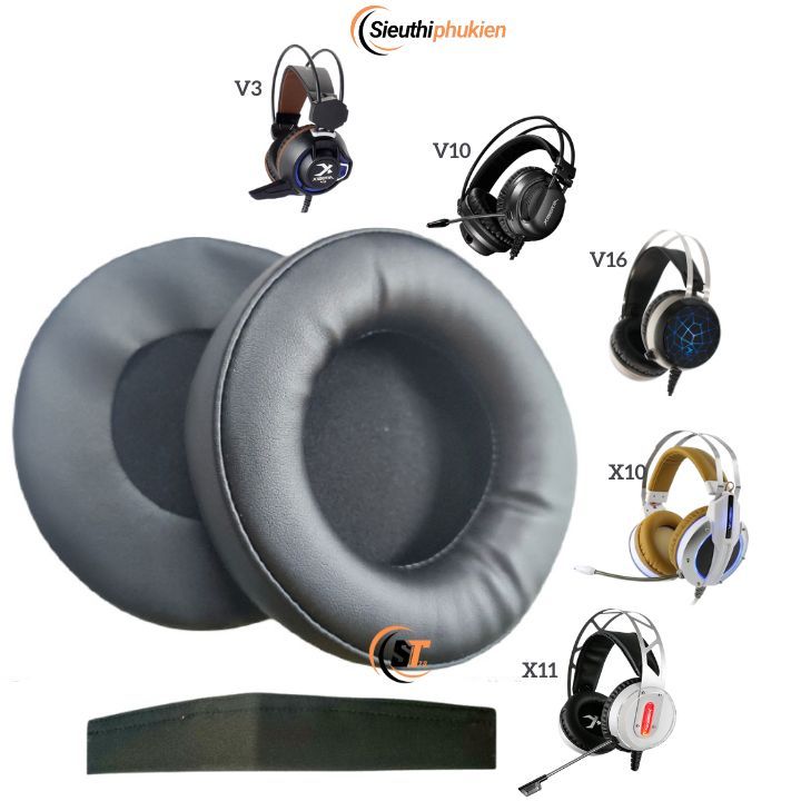 1 Đôi đệm ốp tai nghe Xiberia V3 V5 V16 X10 X11 X12 0105 VC24 , Bọc mút và băng đô tai nghe Xiberia