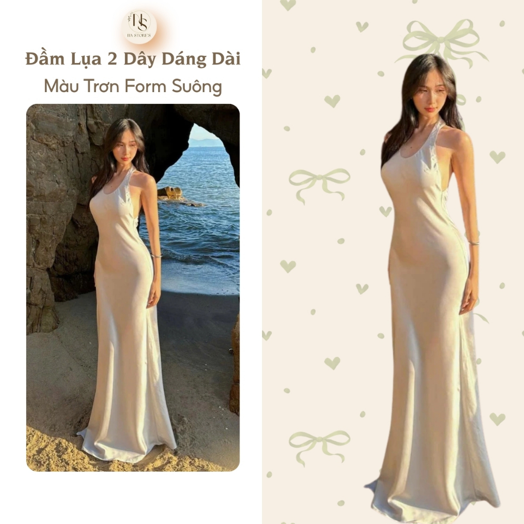 Đầm Lụa 2 Dây Dáng Dài RIDA DRESS Màu Trơn Form Suông Na Store’s - P89