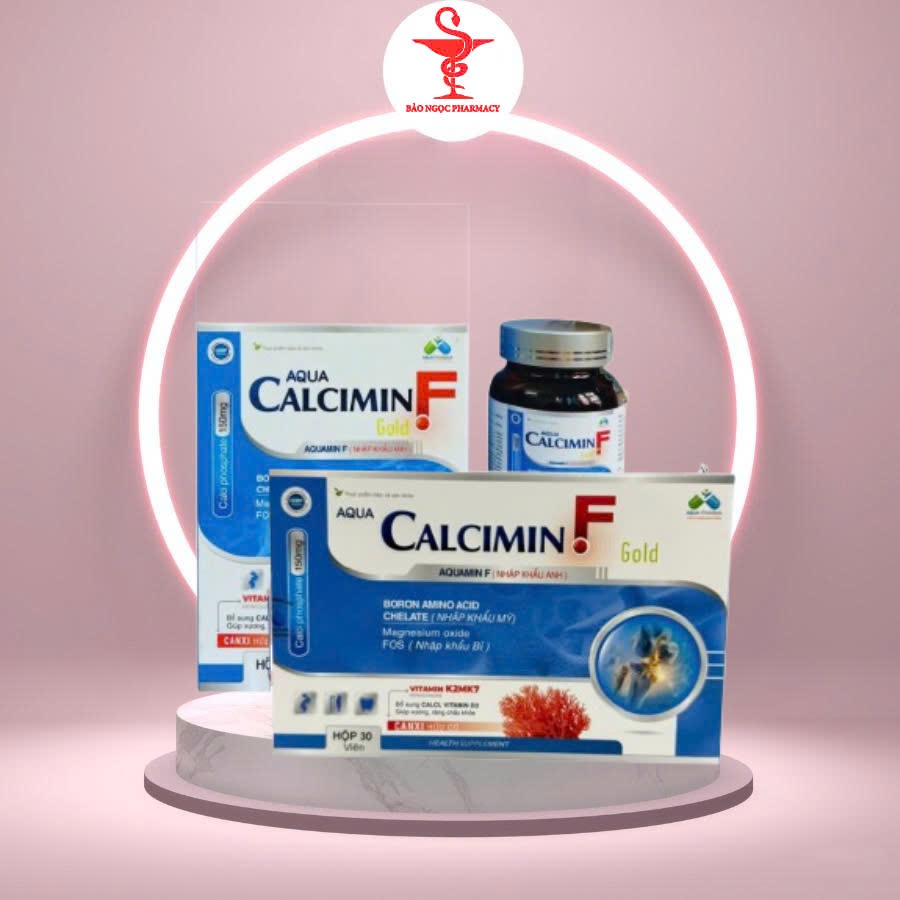 [CHÍNH HÃNG] AQUA CALCIMIN F GOLD - Viên uống bổ sung Calci Tảo biển đỏ Bổ sung Canxi và D3,dùng đượ