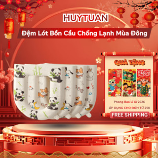  Đệm lót bồn cầu chống thấm nước 43x39cm có miếng nhấc tiện lợi họa tiết hoạt hình 3D ngộ nghĩnh  MẪU MỚI  