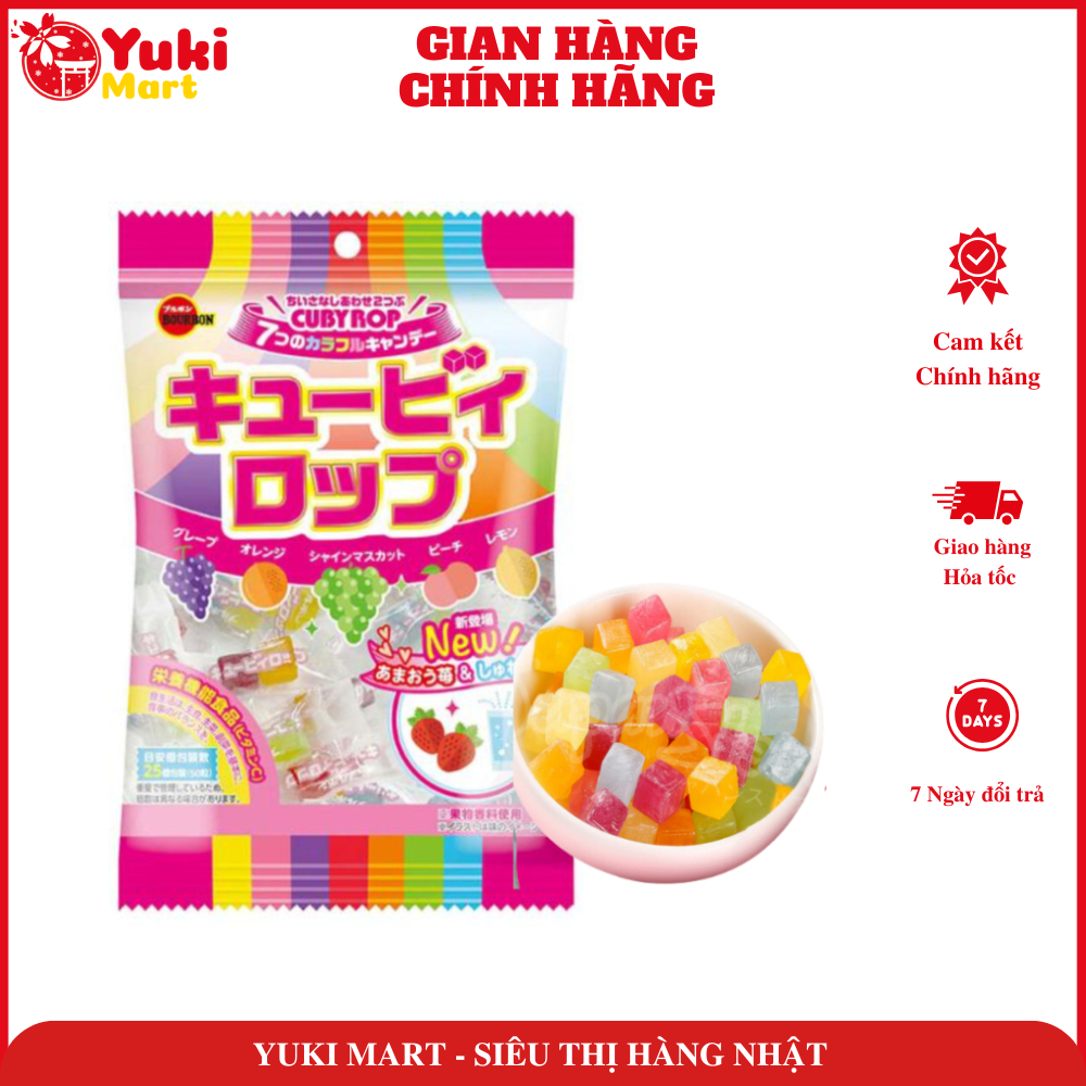 Kẹo trái cây Bourbon CubyRop Nhật Bản 8 vị 100g