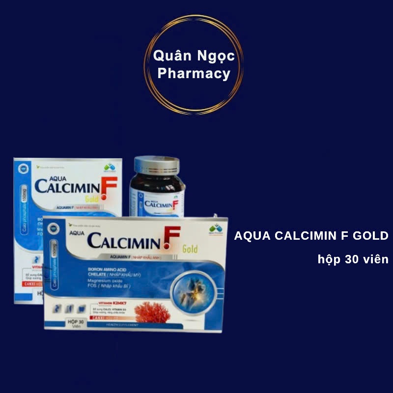 [CHÍNH HÃNG] AQUA CALCIMIN F GOLD - Viên uống bổ sung Calci Tảo biển đỏ Bổ sung Canxi và D3, dùng đư