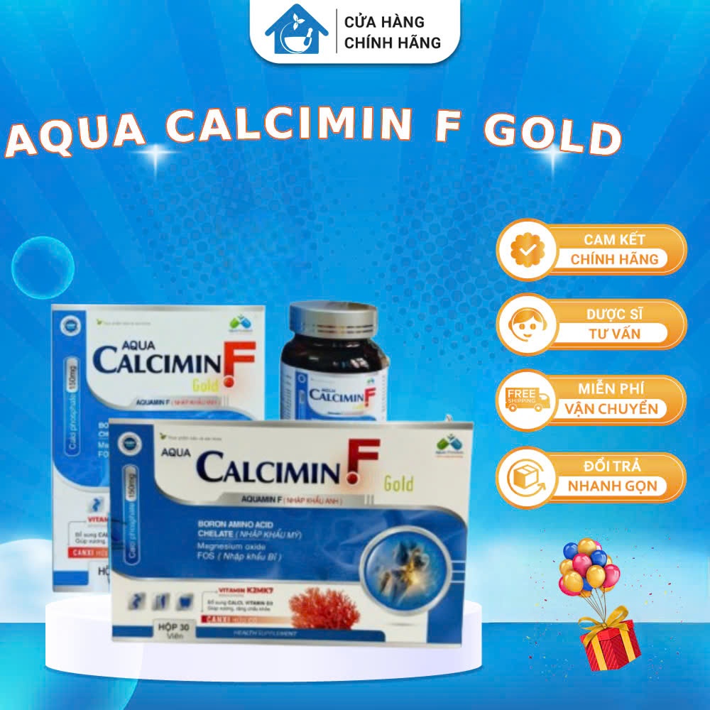 [CHÍNH HÃNG] AQUA CALCIMIN F GOLD - Viên uống bổ sung Calci Tảo biển đỏ Bổ sung Canxi và D3, dùng đư